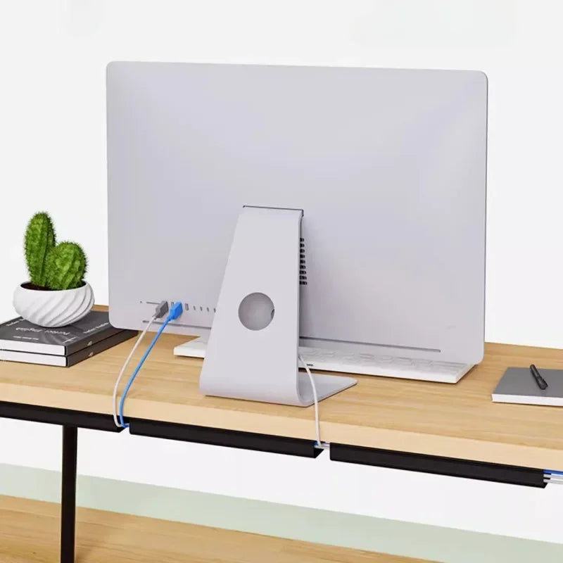 40cm No-Drill Under-Desk Cable Management Tray