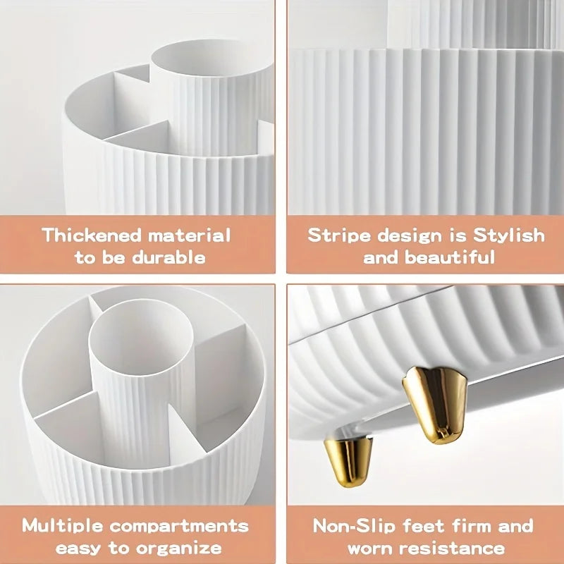 360° Rotating Makeup & Brush Organizer
