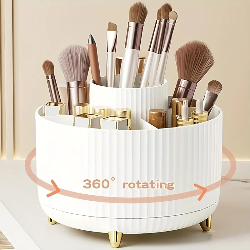 360° Rotating Makeup & Brush Organizer