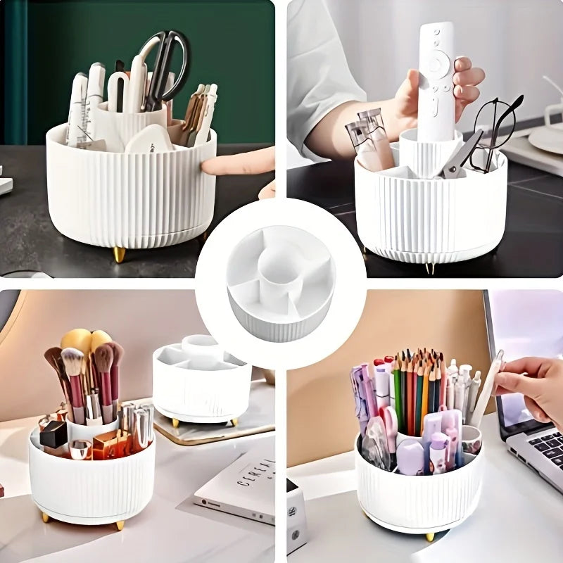 360° Rotating Makeup & Brush Organizer