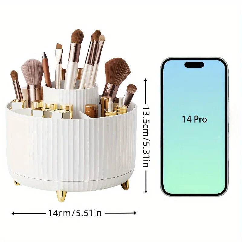 360° Rotating Makeup & Brush Organizer