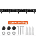 Heavy-Duty Wall-Mounted Broom & Tool Rack – 4 Slots + 5 Hooks