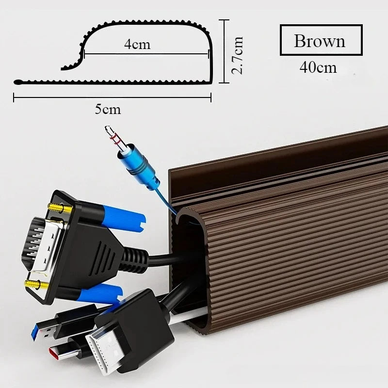 40cm No-Drill Under-Desk Cable Management Tray