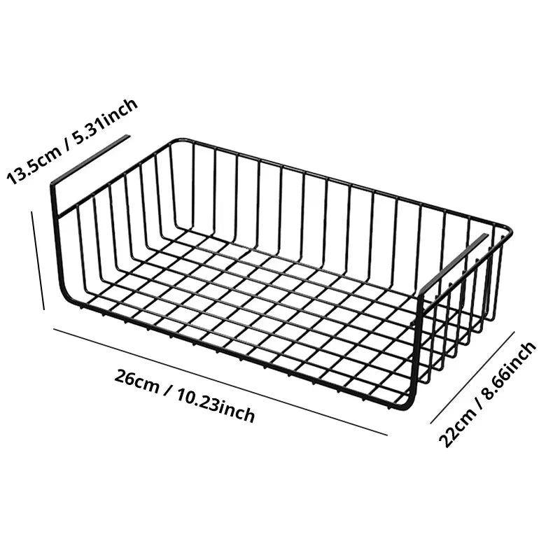 Under-Shelf Hanging Storage Basket – No-Drill Kitchen Organizer