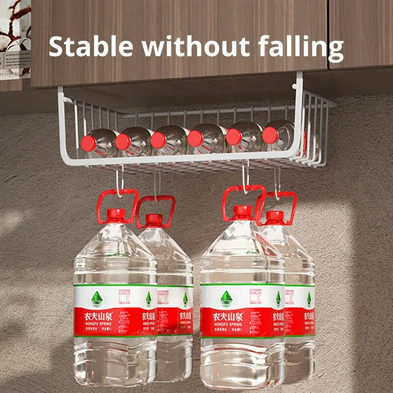 Under-Shelf Hanging Storage Basket – No-Drill Kitchen Organizer